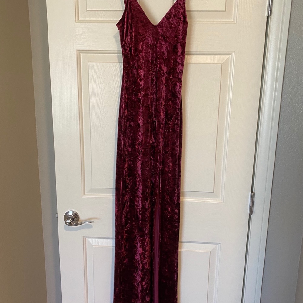Red velvet maxi dress